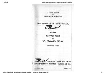 Bendix-Sapphire 3_Sapphire III_6BVW-1966.Bendix.CarRadio preview